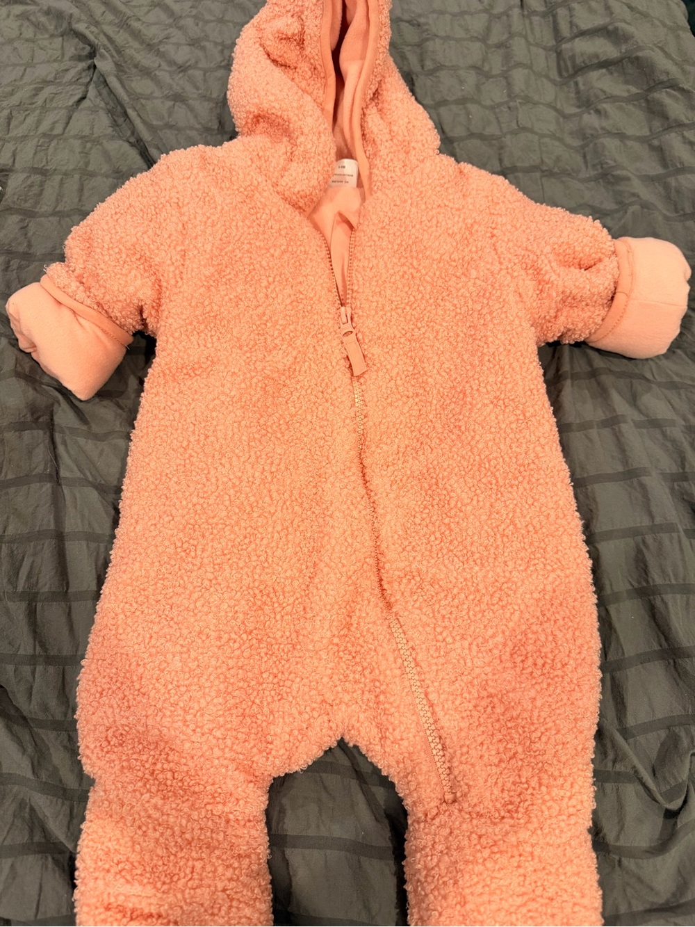 Wonder nation winter cozy comfy peach fuzzy Sherpa teddy fleece baby girl zipper